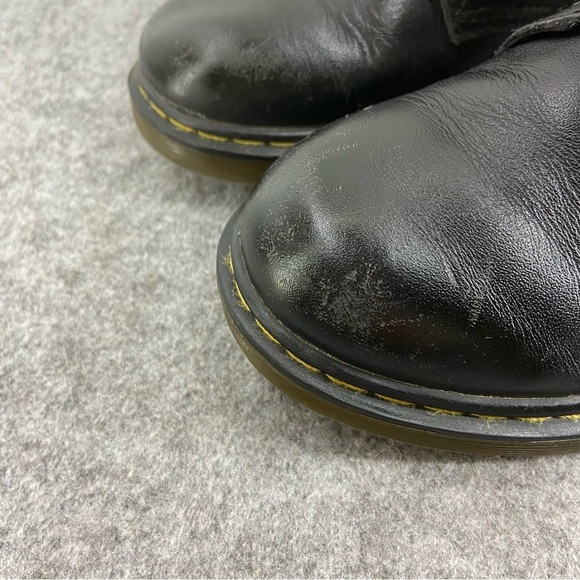 Dr. Martens Delaney Junior Size 5 Lace Up Black Leather Combat Ankle Boot - Picture 2 of 15